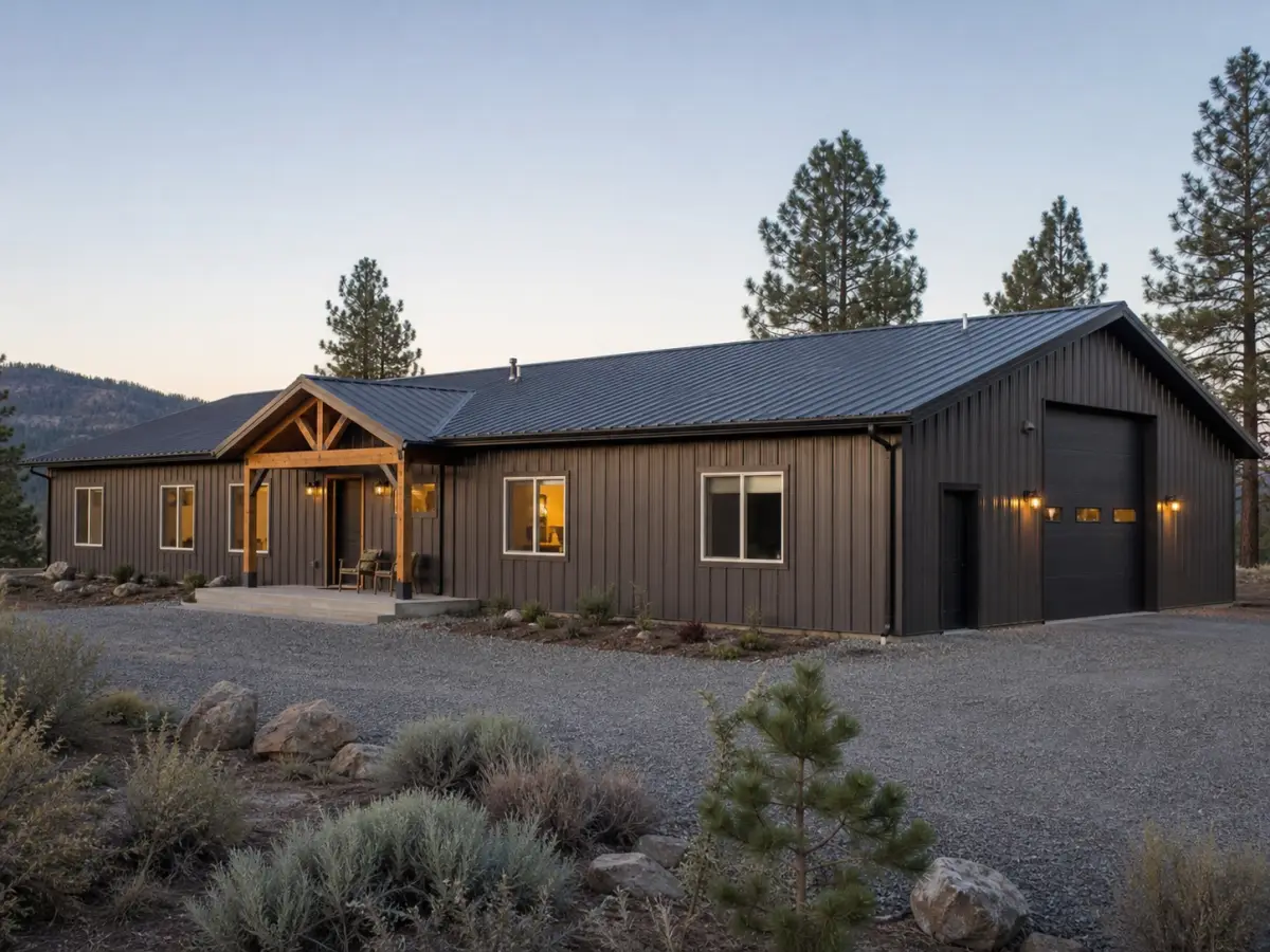 post-frame barndominium near Spokane, WA