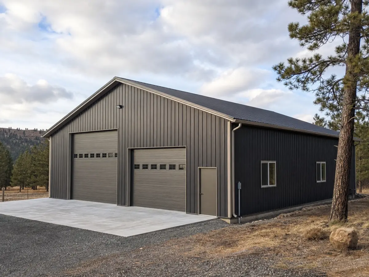 post-frame shop and garage near Spokane, WA